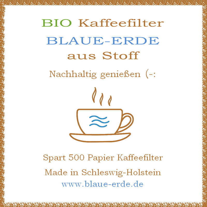 Wiederverwendbare Bio Kaffeefilter aus Stoff.